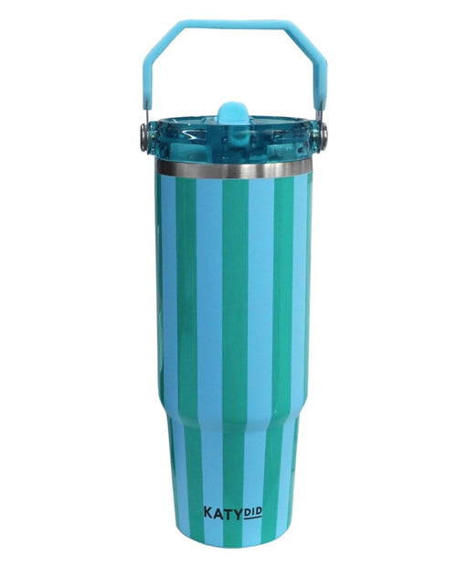 Aqua/Green Striped 30oz Cabana Tumblers