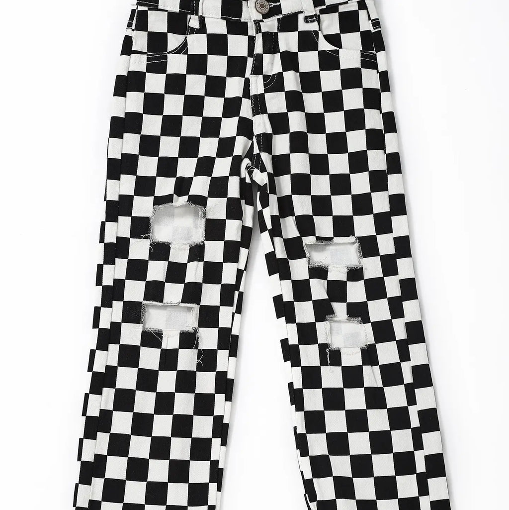 “Jake” Checkered Denim
