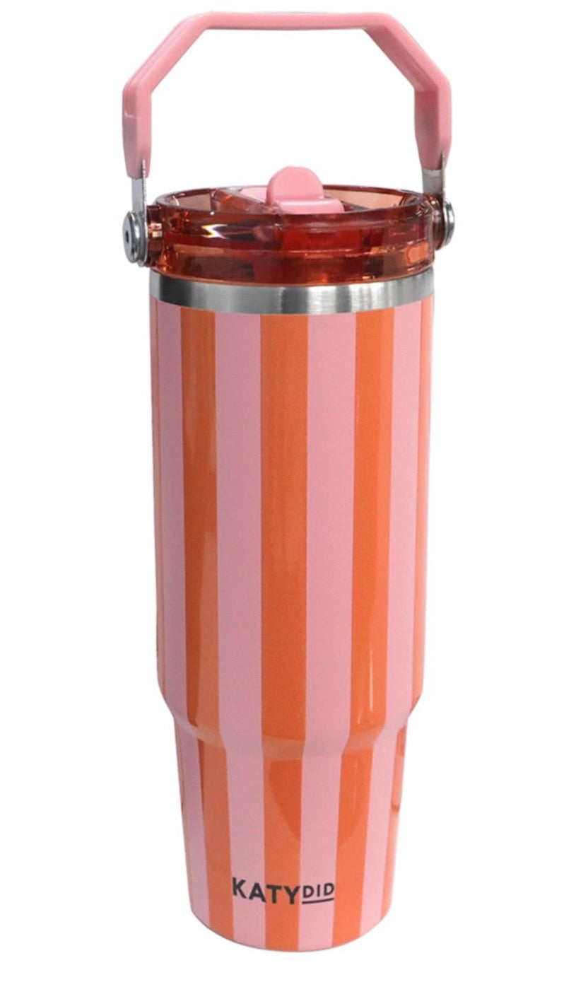 Orange/pink Striped 30oz Cabana Tumblers