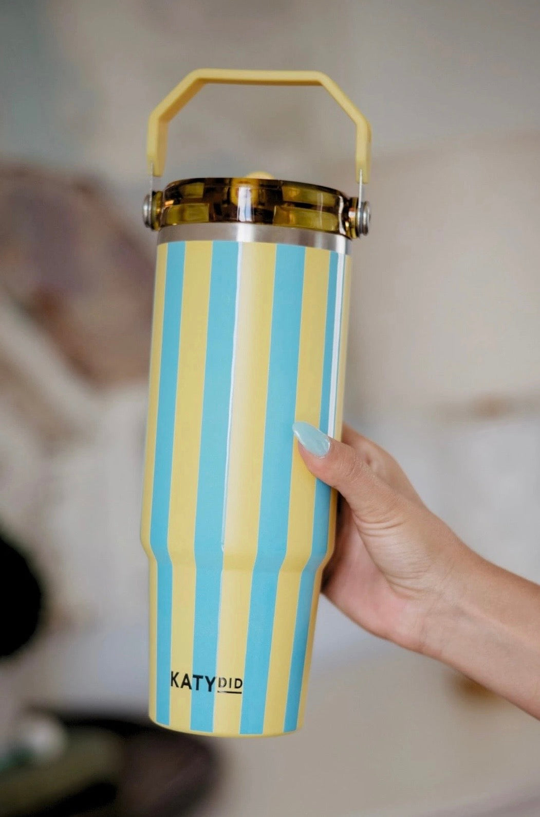 Yellow/Aqua Striped 30oz Cabana Tumblers