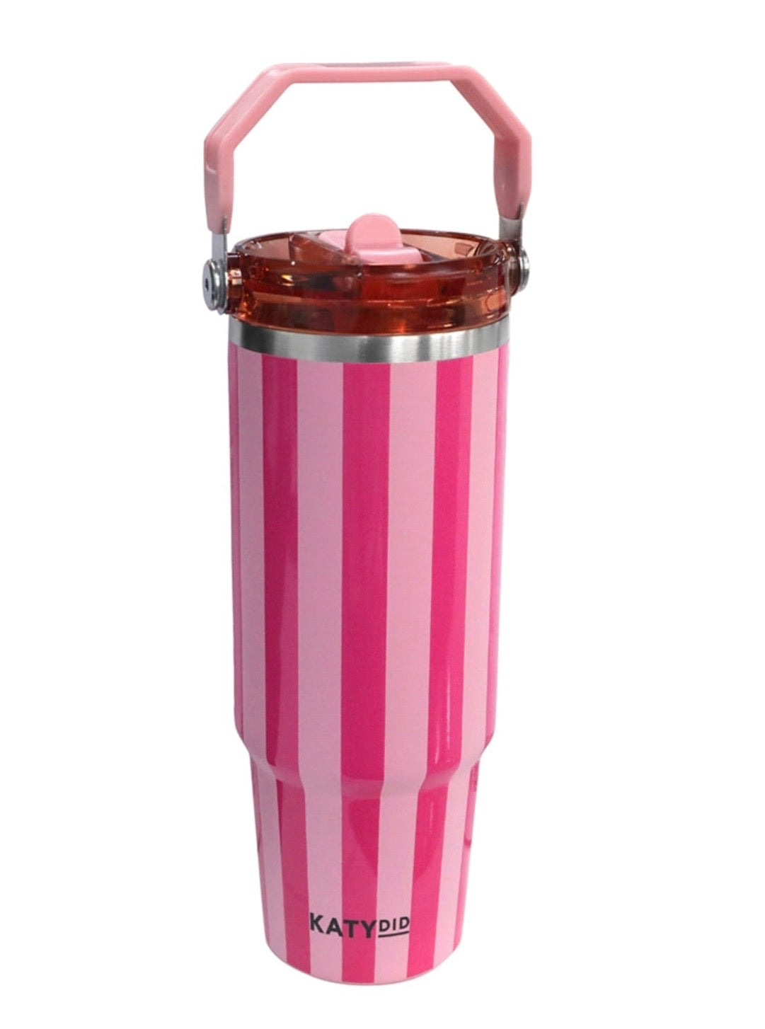 Light Pink/Hot Pink Striped 30oz Cabana Tumblers