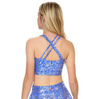 Dragon Wing - Metallic Zebra Crop Top (Blue)
